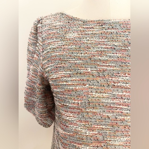 LOFT Colorful Knit Too Blouse with Puffed Sleeve | Size S - Picture 6 of 9